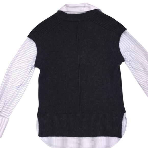 Brochu Walker The Looker V Neck Sweater Layered Cashmere Wool Pullover - Picture 4 of 11